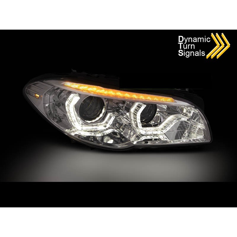 Phares avant Xénon Angel Eyes noir Led DRL SEQ pour BMW F10 F11 10 13