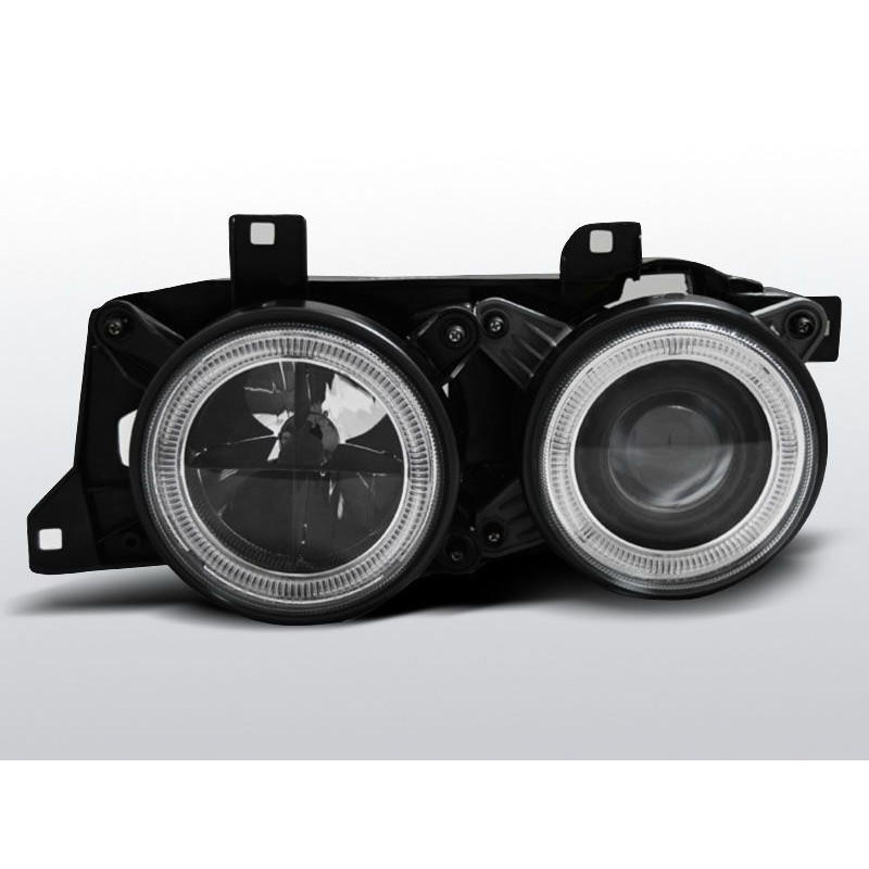 Phares Avant Angel Eyes BMW Serie 3 E32/E34 Noir