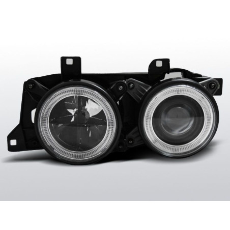 Angel Eyes Frontscheinwerfer BMW Serie 3 E32/E34 Schwarz LPBM60