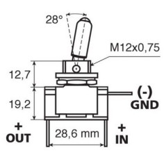 Wippschalter 2 Positionen 12V 20A rot