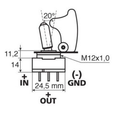 12V 20A Red Safety Rocker Switch