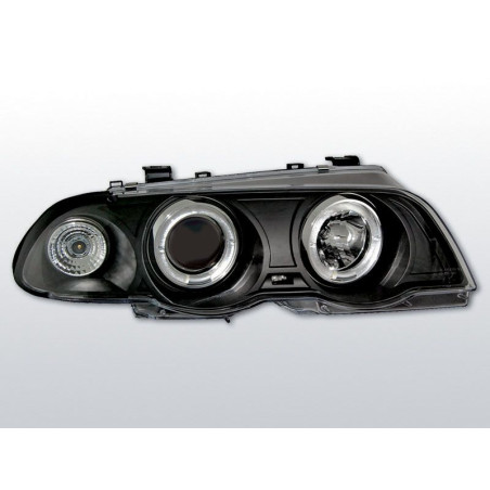 Phares Avant Angel Eyes BMW Serie 3 E46 Berline/Touring 05.98-08.01 Noir