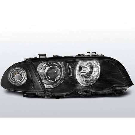 Phares Avant Angel Eyes BMW Serie 3 E46 Berline/Touring 05.98-08.01 Noir