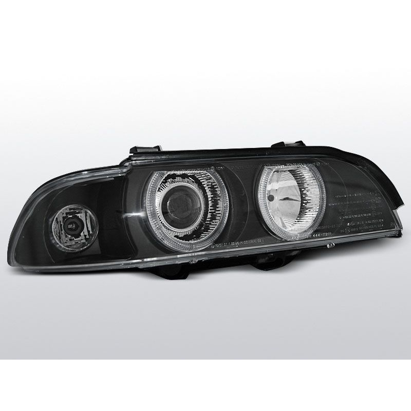 Angel Eyes H7/H7 Frontscheinwerfer BMW Serie 3 E39 Limousine 09.95-06.03 Schwarz LPBM12