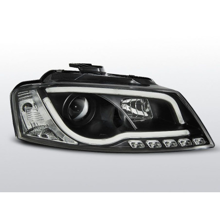 Phares Avant Tube Light/DRL Audi A3 8P 08-12 Noir