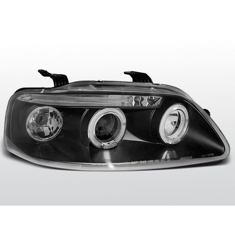 Phares Avant Angel Eyes Chevrolet Aveo 03-06 Noir