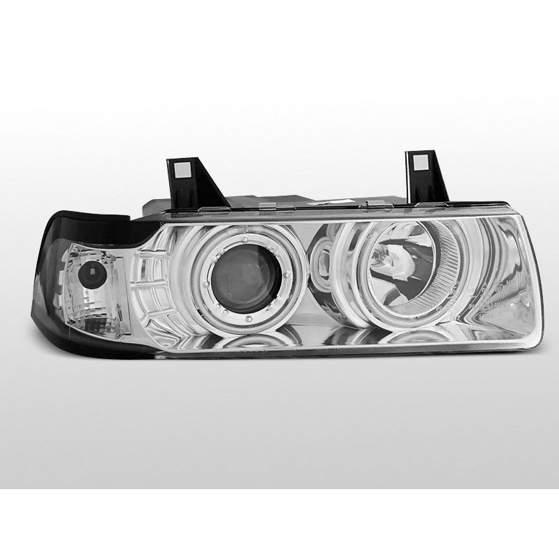 Phares Avant Angel Eyes BMW Serie 3 E36 Berline/Touring 12.90-08.99 Chrome