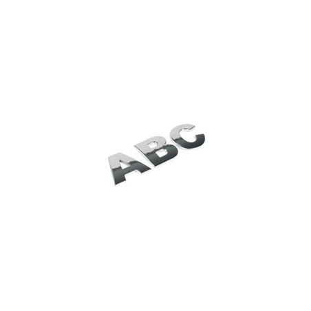 1 Lettre ou chiffre 3D chromée 28 mm Emblèmes / Logo
