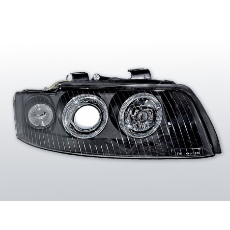 Phares Avant Angel Eyes Audi A4 B6 0.00-10.04 Noir