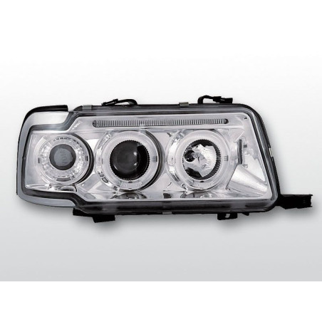 Phares Avant Angel Eyes Audi 80 B4 09.91-04.96 Chrome