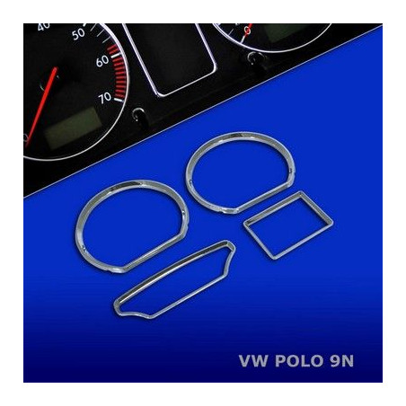 Encadrements chromés pour tableau de bord VW Polo 9N Encadrements chromés