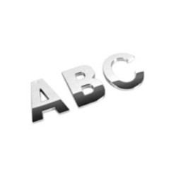 1 Lettre ou chiffre 3D chromé 56 mm Emblèmes / Logo