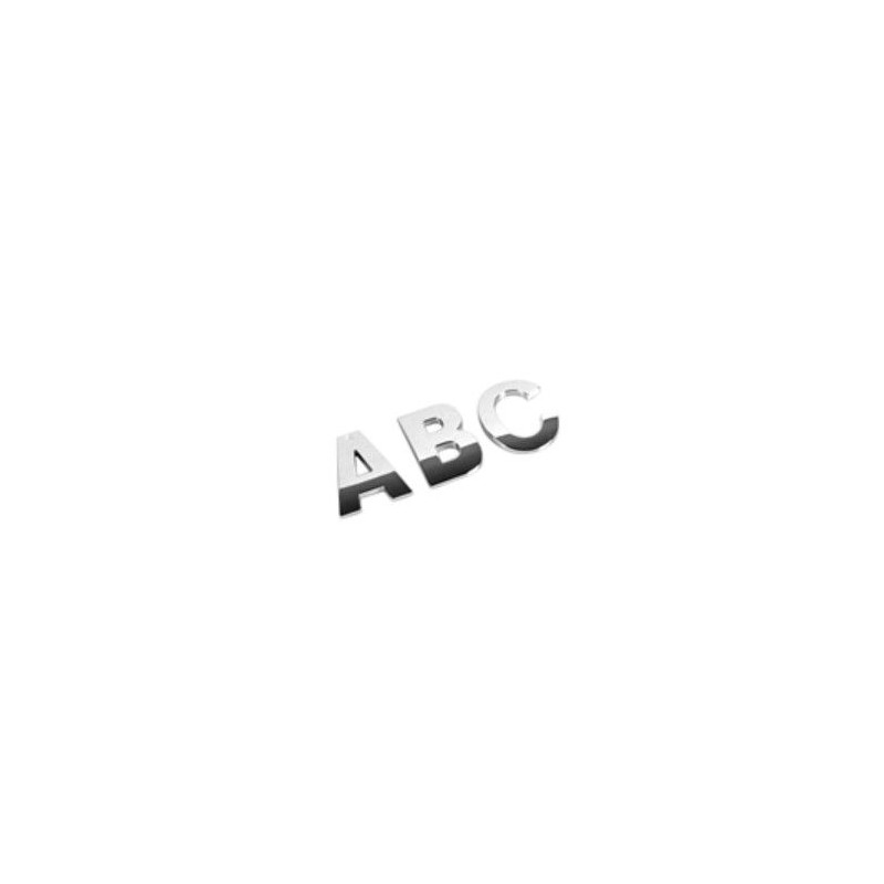 1 Lettre ou chiffre 3D chromé 56 mm Emblèmes / Logo