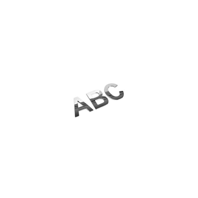 1 Lettre ou chiffre 3D chromé 70 mm Emblèmes / Logo