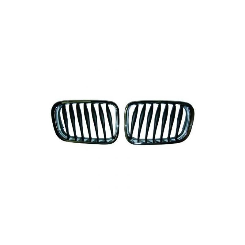 Schwarz/Chrom-Kühlergrill im Z4-Look, BMW Serie 3 E46 05/98-08/01 1214540