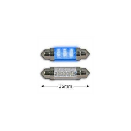 2 Ampoules navette à Leds bleu 36 mm