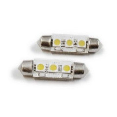 2 Ampoules navette Canbus à Leds SMD blanc 36 mm