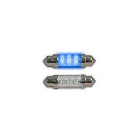 2 Ampoules navette à Leds bleu 41 mm