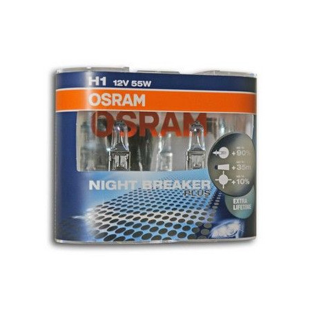 2 Ampoules Osram Night Breaker Plus H1 12V/55W