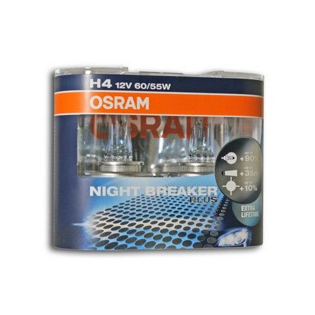 2 Ampoules Osram Night Breaker Plus H4 12V 60/55W
