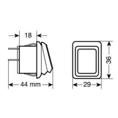 Interrupteur imperméable IP65 12/24V 10A à Led bleu