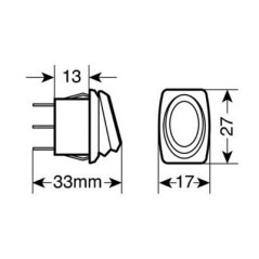 12/24V waterproof switch with red LED