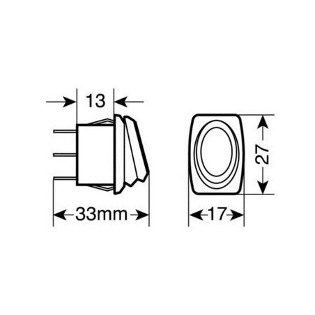 12/24V waterproof switch with red LED