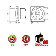 3-position battery output switch 12/50V 200A max