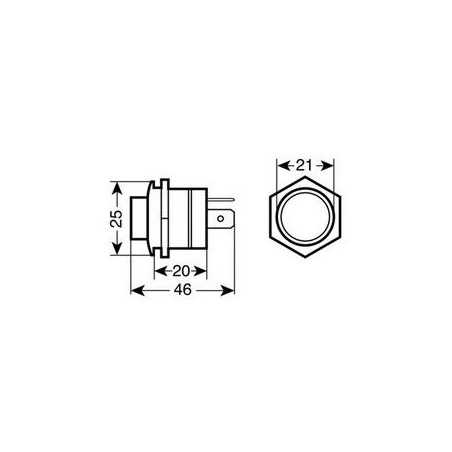 Druckschalter 12/24V 10A blau