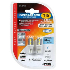 2 Ampoules T10 10-30V Mega-Led Hi-Power W2,1x9,5d