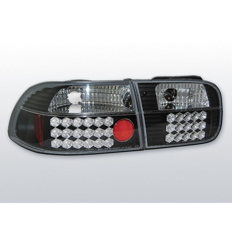 Feux Arrière Honda Civic 09.91-08.95 3 ptes à Leds Noir