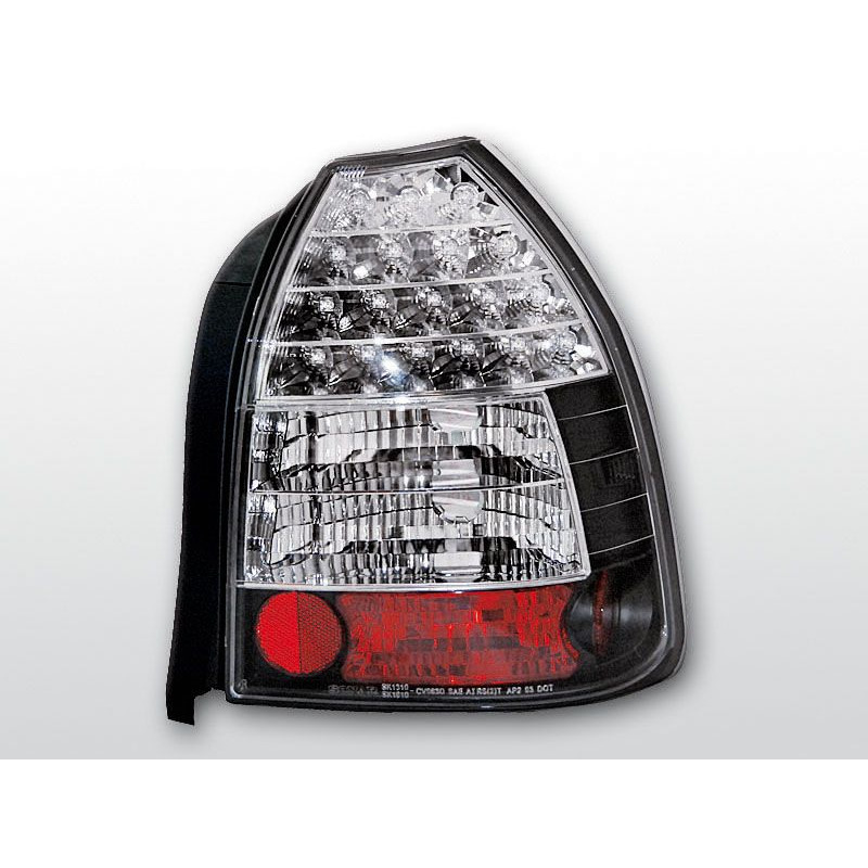 Rückleuchten Honda Civic 09.95–02.01, 3 Türen, schwarze/klare LEDs LDHO09