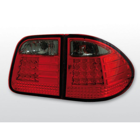 Feux Arrière Mercedes W210 Break 95-03.02 à Leds Rouge/Fumé