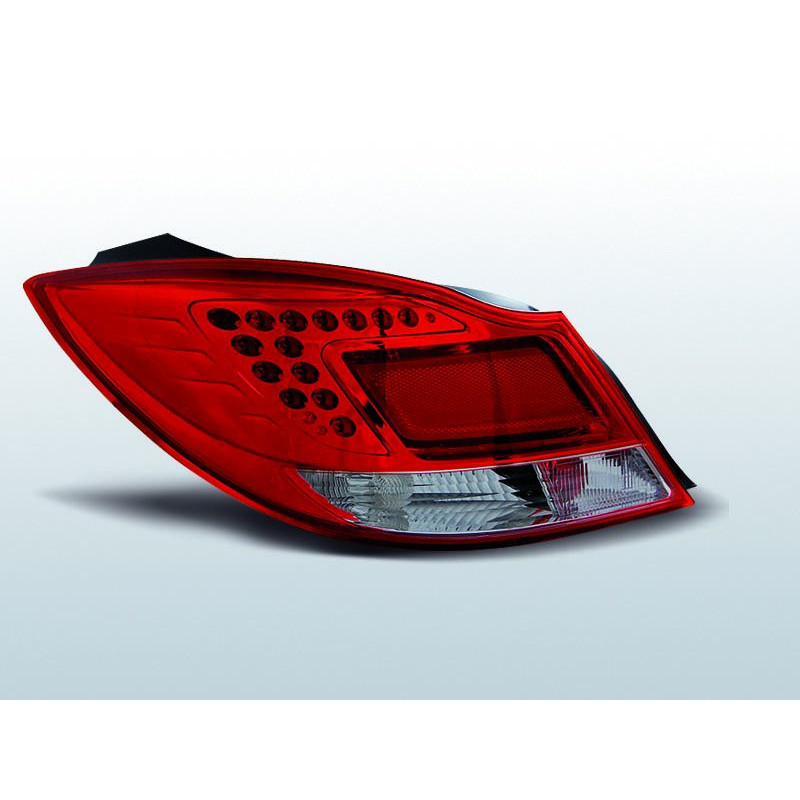 Feux Arrière Opel Insigna 4 ptes 08-12 à Leds Rouge/Clair