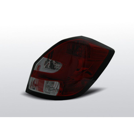 Feux Arrière Skoda Fabia II 07 à Leds/Lightbar Rouge/Fumé