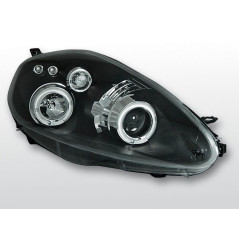 Vordere Angel Eyes-Scheinwerfer Fiat Grande Punto 09.05-09 Schwarz LPFI04