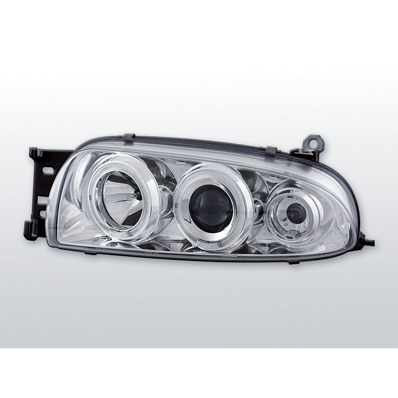 Phares Avant Angel Eyes Ford Fiesta MK4 10.95-08.99 Chrome