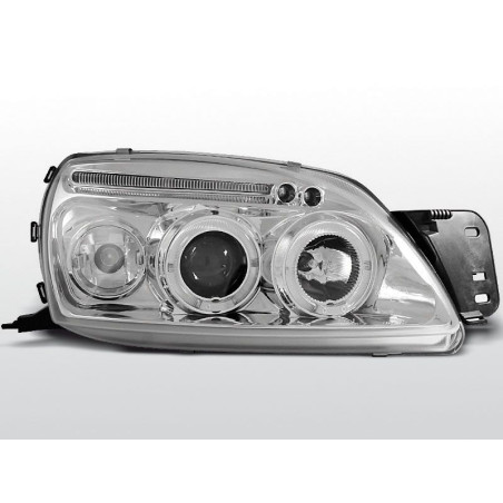 Phares Avant Angel Eyes Ford Fiesta MK5 09.99-04.02 Chrome