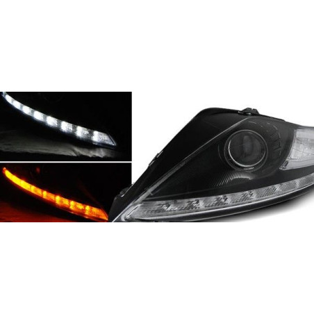 Front Headlights Daylight Ford Mondeo 07.07-11.10 Black