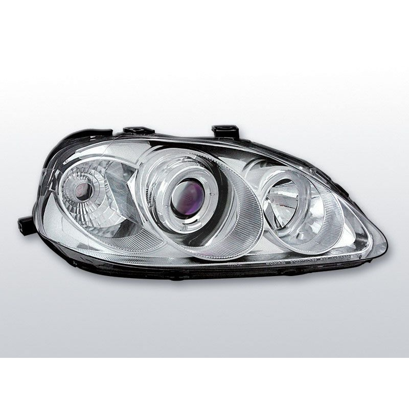 Phares Avant Angel Eyes Honda Civic 03.99-02.01 Chrome