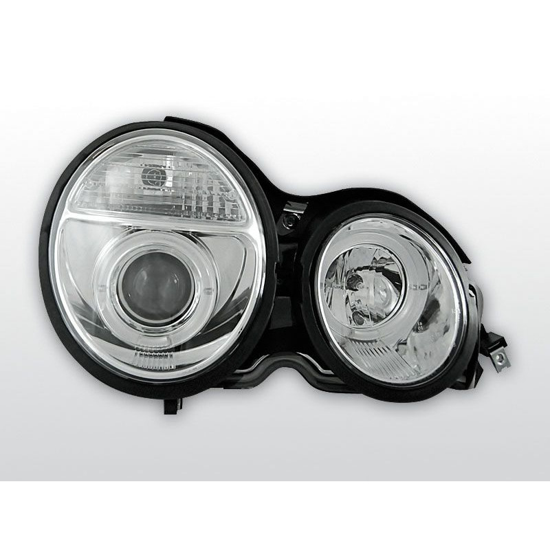 Phares Avant Angel Eyes Mercedes W210 95-05.99 Chrome