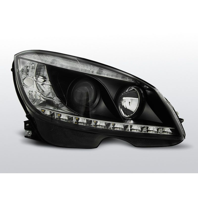 Phares Avant Daylight Mercedes W204 07-10 Noir H7