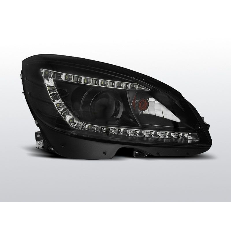 Phares Avant Daylight Mercedes W204 07-10 Noir H7