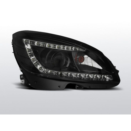 Phares Avant Daylight Mercedes W204 07-10 Noir H7