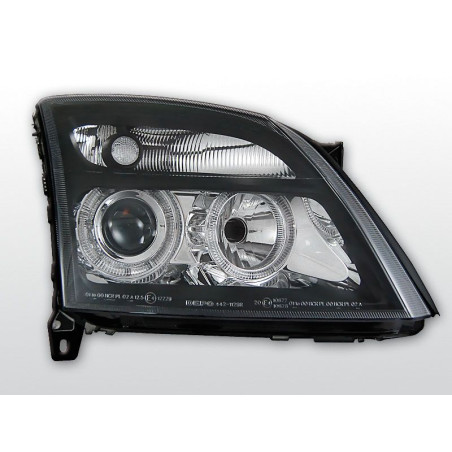 Phares Avant Angel Eyes Opel Vectra C 04.02-08.05 Noir