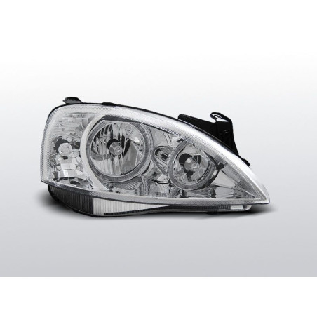 Phares Avant Angel Eyes Opel Corsa C 11.00-09.06 Chrome