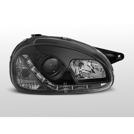 Phares Avant Daylight Opel Corsa B 02.93-10.00 Noir