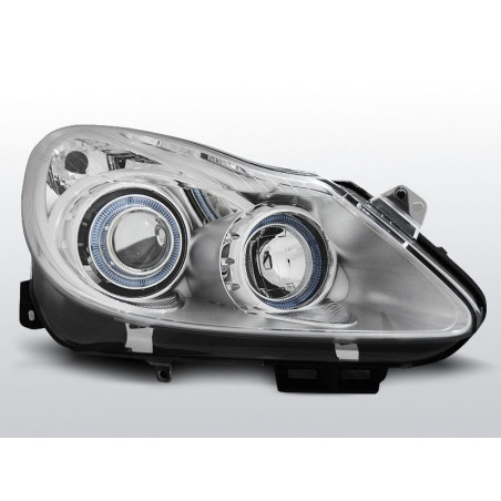 Phares Avant Angel Eyes Opel Corsa D 04.06 Chrome