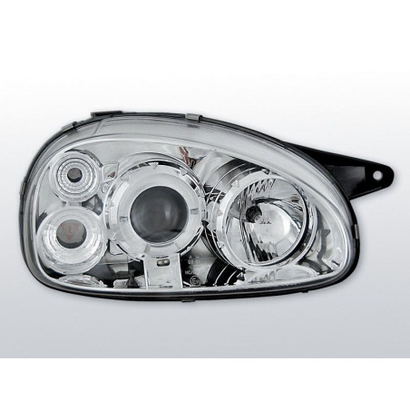 Phares Avant Angel Eyes Opel Corsa B 02.93-10.00 Chrome