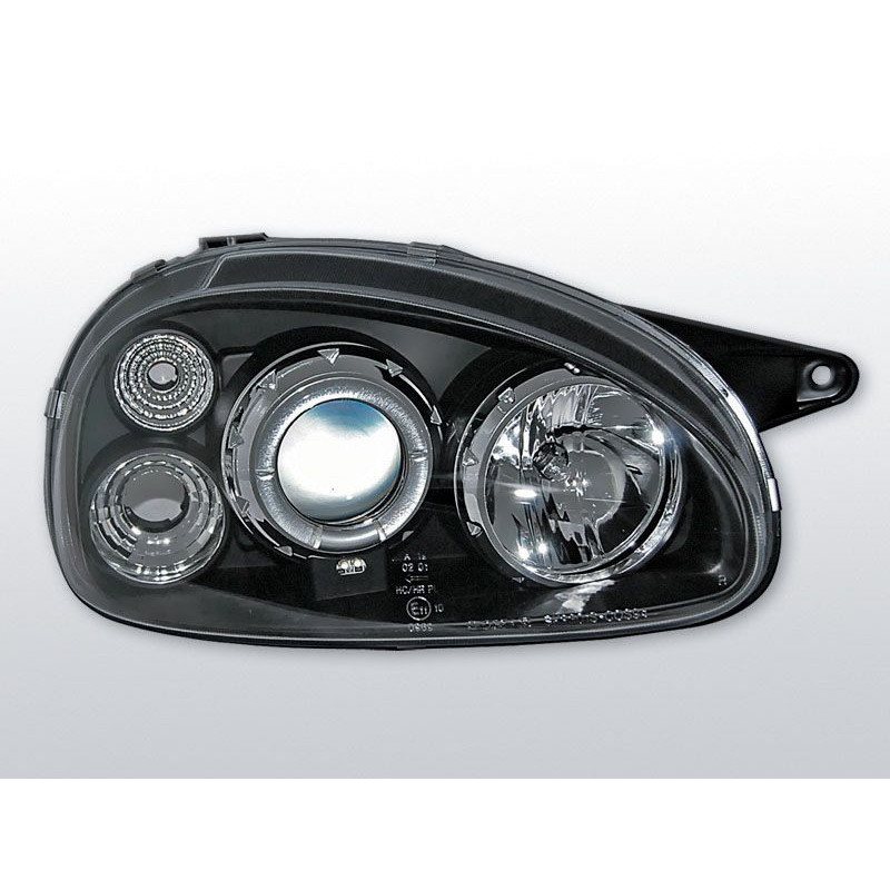 Phares Avant Angel Eyes Opel Corsa B 02.93-10.00 Noir